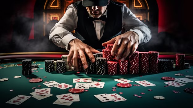 Dealer overview of Number Table betting zones and limit signage